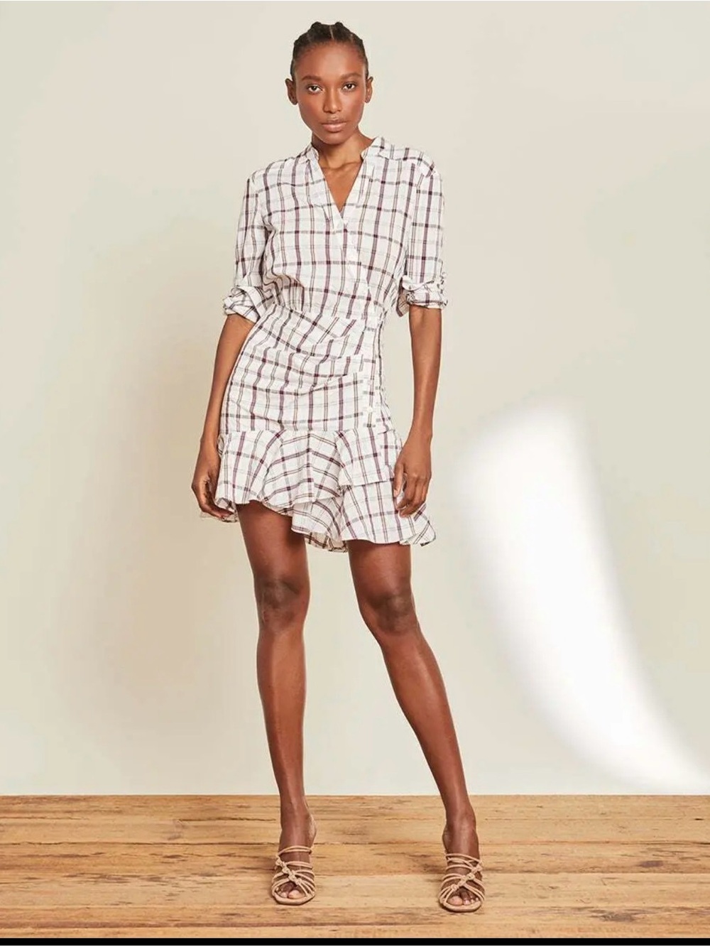 SHERRY PLAID MINI DRESS SIZE small